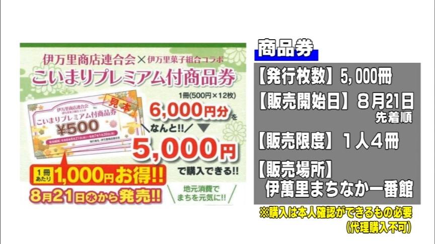 商店連合会 地域の消費を促す プレミアム付商品券 あすから販売（８月２０日）｜５５いまりアーカイブス｜伊万里ケーブルテレビジョン